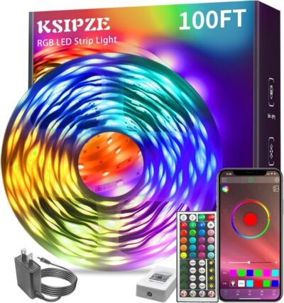 71lntIT6FfL._AC_SL1500_.jpg KSIPZE 100ft Led Strip Lights RGB Music Sync Color Changing Bluetooth Led Lights with Smart App Control Remote Led Lights for Bedroom Room Lighting Flexible Home Décor
