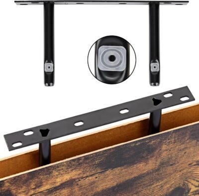 Fixwal 15.8in Floating Shelves, Rustic Wood Finish Wall Shelves Set of 4, Shelves for Wall Decor, with Invisible Brackets for Bathroom, Living Room,Bedroom and Kitchen(Rustic Brown)