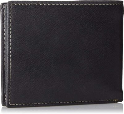 Timberland Men's Leather Wallet With Attached Flip Pocket, Black (Cloudy), One Size