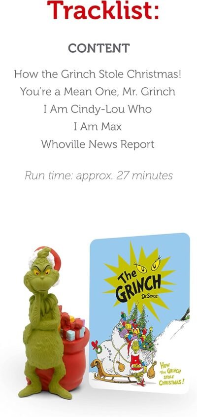 Tonies Grinch Audio Toy Figurine from How The Grinch Stole Christmas by Dr. Seuss