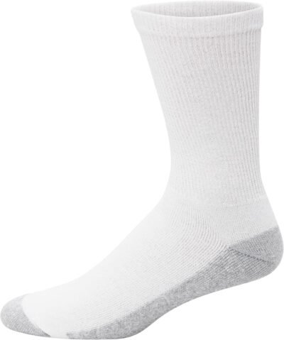 Hanes Men's Double Tough Crew Socks, 12-Pair Pack