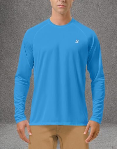Roadbox Mens UPF 50+ UV Sun Protection Shirts Outdoor Long Sleeve SPF Rash Guard for Fishing Hiking Swimming Running