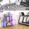 Home Gym Storage Rack Exercise Equipment Storage Organizer for Yoga Mat Dumbbells Kettlebells Foam Roller Yoga Strap & Resistance Bands, Ideal Yoga Mat Holder & Workout Equipment Organizer