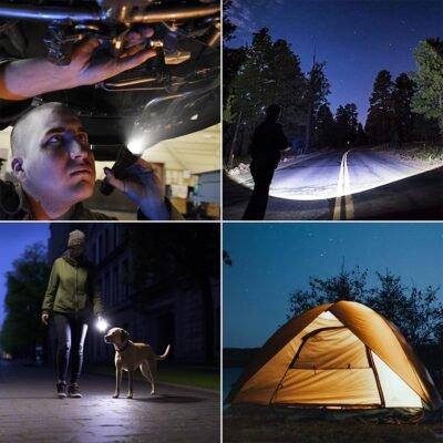 Lighting EVER LED Flashlights High Lumens, Small Flashlight, Waterproof, Adjustable Focus Flash Light for Outdoor, Emergency, AAA Batteries Included, Tactical & Camping Accessories