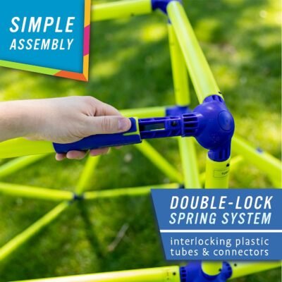 Eezy Peezy Monkey Bars Climbing Dome - Sturdy & Portable Jungle Gym for Kids, Backyard Playset for Toddlers, Active Outdoor Fun for Kids Ages 3 to 8 Years Old, Lightweight & Easy Assembly, Green/Blue