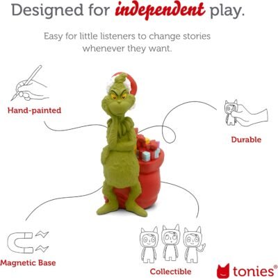 Tonies Grinch Audio Toy Figurine from How The Grinch Stole Christmas by Dr. Seuss