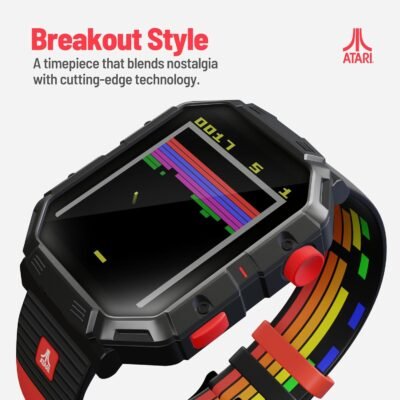 Atari 2600, Retro Gaming Smartwatch with Selective Tech, All Day Fitness Tracker, Built-in Centipede™, Pong™, Missile Command™, Super Breakout™