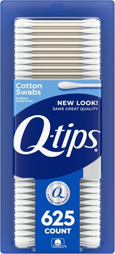 Q-tips Cotton Swabs For Hygiene and Beauty Care Original Cotton Swab Made With 100% Cotton 625 Count, WHITE