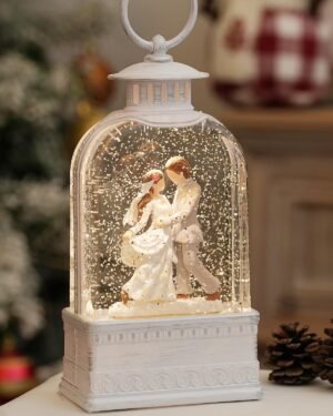 Wedding Gifts Lighted Snow Globe with 6H Timer,Promise Couple Engaged Commemorative Newlywed Remembered Snow Globe for Women/Mother Day