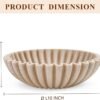 Large Decorative Bowl, Modern Handicraft Bowls for Home Decor, Decorative Fruit Bowl for Kitchen Counter, Ruffle Decor, Stylish Key Bowl for Entry Table, Artificial Stone Beige