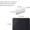 71zAWmEIy4L._AC_SL1500_.jpg Stainless Steel Dish Drying Rack(15.2"L X 11"W X 5.3"H), Expandable Fruit & Vegetable Drain Rack over Sink, Dish Drainer Rack in Sink, with Stainless Steel Utensil Holder & Silicone Mat(16")