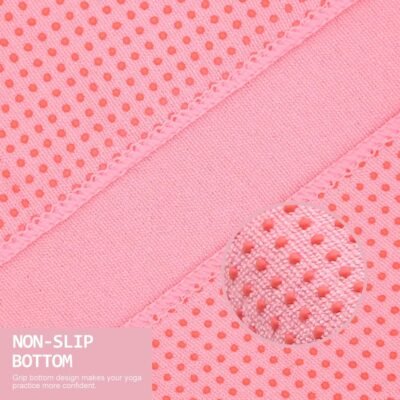 Eunzel 2 Pack Hot Yoga Towel with Grip Dot, Non Slip Yoga Mat Towe Sweat Absorbent Towel for Hot Yoga,Bikram, Pilates and Fitness 72" x 24", Pink