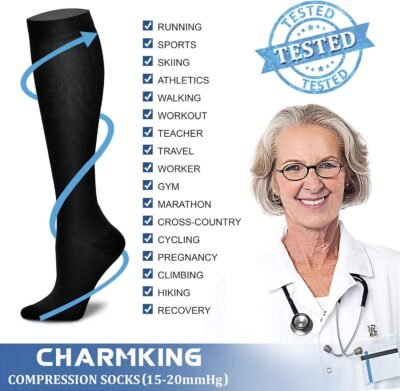 81ozJhE78L._AC_SL1500_.jpg CHARMKING Compression Socks for Women & Men Circulation (3 Pairs) 15-20 mmHg is Best Support for Athletic Running Cycling