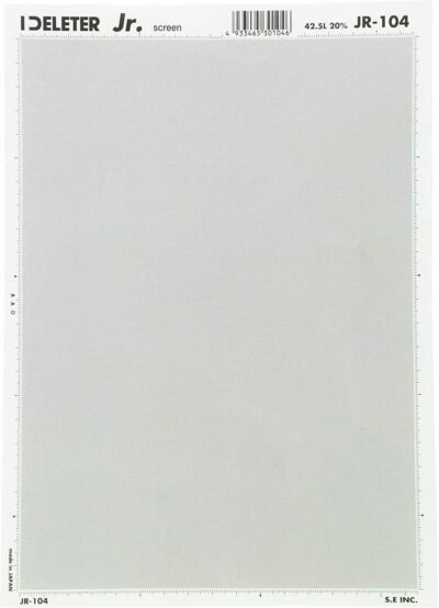 Deleter Screen Tone Jr JR-104 [Dot Pattern 42.5L/10%][Sheet Size 182x253mm (7.16"x9.96")] for Comic Manga Illustration Graphic Screentone