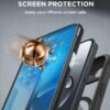 Miracase Magnetic for iPhone 16e Case Full-Body Phone with Built-in Glass Screen Protector, [Compatible with MagSafe] Military Drop Proof 16 E Cover Bumper 6.1 inch, Black
