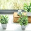 Der Rose 4 Pack Fake Plants Mini Artificial Greenery Potted Plants for Home Decor Indoor Office Table Room Farmhouse Bathroom Decor