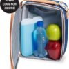 Cool Coolers by Fit & Fresh 4 Pack XL Slim Ice Packs, Quick Freeze Space Saving Reusable Ice Packs for Lunch Boxes or Coolers, Blue, 239ICE, 4 count (Pack of 1)