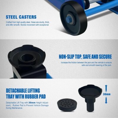 Mini Hydraulic Jack 2.5 Ton (5500lbs)/Floor Jack with Heightening Gasket,Lifting Range 4.13"-17"