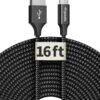etguuds [ 16ft/5m Extra Long USB C Cable, USB-A 2.0 to Type C Cable Fast Charger Nylon Braided Cord Compatible with Samsung Galaxy Note, LG, Moto, Google, Switch, Camera and Other USB-C Device