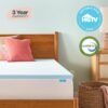 LINENSPA Memory Foam Mattress Topper - 2 Inch Gel Infused Memory Foam - Plush Feel - Cooling and Pressure Relieving - CertiPUR Certified - Dorm Room Essentials - Twin XL Size
