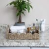Household Essentials Handwoven Tray with Scalloped Edge and Handles, Natural