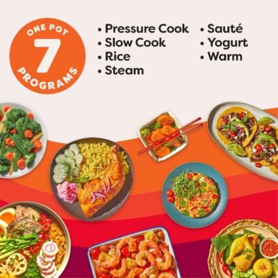 Instant Pot Duo 7-in-1 Electric Pressure Cooker, Slow Cooker, Rice, Steamer, Sauté, Yogurt Maker, Warmer & Sterilizer, Includes App With Over 800 Recipes, Stainless Steel, 6 Quart