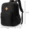 ZORFIN 26L Black Backpack for School, College, and Travel: Water Resistant Bookbag with 8 Compartments