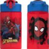 81AaquLjL9L._AC_SL1500_.jpg Zak Designs Marvel SpiderMan Kids Spout Cover and Built-in Carrying Loop Made of Plastic, Leak-Proof Water Bottle Design (BPA-Free), Red, 16oz