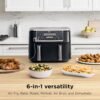 Ninja Foodi 10QT 6-in-1 DualZone Smart XL Air Fryer, 2 Independent 5QT Baskets, Smart Cook Thermometer, Match Cook, Smart Finish, Air Fry, Roast, Bake, Dehydrate, Reheat, Grey, DZ550
