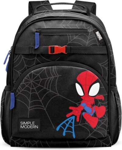 81CuT8UqGaL._AC_SL1500_.jpg Simple Modern Medium Marvel Toddler Backpack for School Girls and Boys | Kindergarten Elementary Kids Backpack | Fletcher Collection | Kids - 15" tall | Spidey Kid