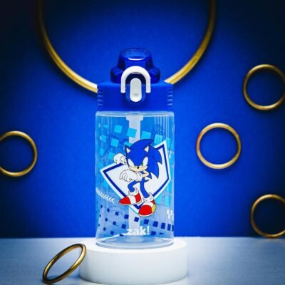 81EFzHTsp5L._AC_SL1500_.jpg Zak Designs Sage Sonic the Hedgehog Water Bottle For School or Travel, 16oz Durable Plastic Water Bottle With Straw, Handle, and Leak-Proof, Pop-Up Spout Cover (Sonic, Eggman)