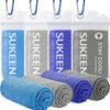 Sukeen [4 Pack Cooling Towel (40"x12"),Soft Microfiber Chilly Towel for Yoga,Sport,Running,Gym,Workout,Camping,Fitness,Workout & More Activities