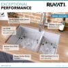 Ruvati 28-inch Low-Divide Undermount Tight Radius 60/40 Double Bowl 16 Gauge Stainless Steel Kitchen Sink - RVH7255