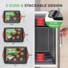 NutriChef 3-Piece Nonstick Kitchen Oven Baking Pans - Premium & Stylish Non-Stick Steel, Commercial Grade Restaurant Quality Metal Bakeware with Red Silicone Handles - Easy to Clean, NCSBS3S