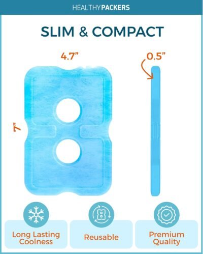 81HSiRUM-GL._AC_SL1500_.jpg Healthy Packers Ice Packs for Lunch Boxes & Coolers - Freezer Packs - Original Cool Pack | Cooler Accessories for Beach, Camping & Fishing | Slim & Long-Lasting Reusable Ice Pack for Cooler