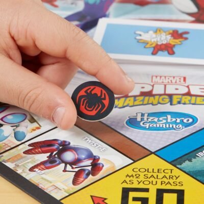 81I8w8orZ6L._AC_SL1500_.jpg Monopoly Junior: Marvel Spidey and His Amazing Friends Edition Board Game for Kids Ages 5+, with Artwork from The Animated Series, Kids Board Games (Amazon Exclusive)