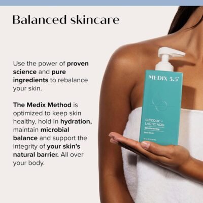 81ITOwVMubL._SL1500_.jpg Medix 5.5 Glycolic Acid + Lactic Acid Exfoliating Body Wash Gel | KP Bump Eraser | AHA Exfoliant Skin Care Body Cleanser | Keratosis Pilaris & Acne | Anti Aging AHA Foaming Body & Face Wash, 2-Pack