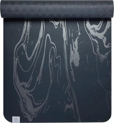 Gaiam Dry-Grip Yoga Mat - 5mm Thick Non-Slip Exercise & Fitness Mat for Standard or Hot Yoga, Pilates and Floor Workouts - Cushioned Support, Non-Slip Coat - 68 x 24 Inches