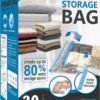 81JmVgvOmCL._AC_SL1500_.jpg 20 Pack Vacuum Storage Bags, Space Saver Bags (4 Jumbo/4 Large/4 Medium/4 Small/4 Roll) Compression for Comforters and Blankets, Sealer Clothes Storage, Hand Pump Included