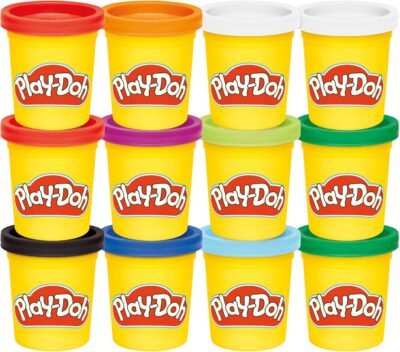 Play-Doh Jewel Colors Bulk 12-Pack of 4-Ounce Cans, Party Favors, Back to School Gifts, Prizes, & Party Favors, Kids Arts & Crafts, Preschool Toys, Ages 2+ (Amazon Exclusive)