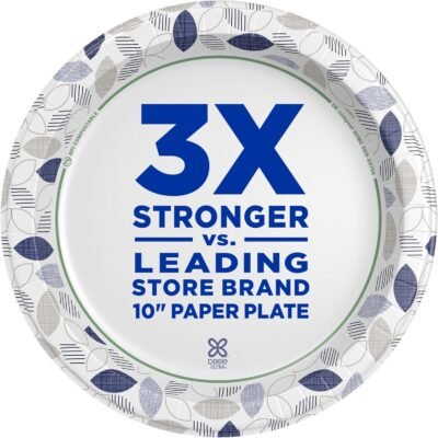 Dixie Ultra, Large Paper Plates, 10 Inch, 172 Count, 3X Stronger*, Heavy Duty, Microwave-Safe, Soak-Proof, Cut Resistant, Disposable Plates For Heavy, Messy Meals