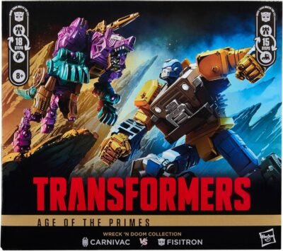 Transformers Age of The Primes Wreck ‘n Doom Collection Fisitron and Carnivac 5.5-inch Converting Action Figure 2-Pack, Robot Toys, Ages 8+ (Amazon Exclusive)