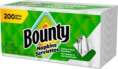 81P3PoZgZUL._AC_SL1500_.jpg Bounty Quilted Napkins 1-Ply 12 1/10 x 12 White 200/Pack (96595PK)