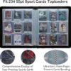 Rayvol Toploader Binder Transparent Sleeves, Holds 252 Toploaders 9-Pocket Top Loader Card Storage Album, Ringless Double-Sided Pockets for Sports and Trading Cards in 3 x 4'' Toploaders