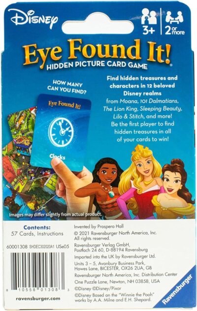 Ravensburger Eye Found It World of Disney Card Game - Fun and Educational Spot It for Toddlers, Preschoolers, Boy and Girls Ages 3-8 - Family-Friendly for Endless Fun