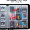 Rayvol Toploader Binder Transparent Sleeves, Holds 252 Toploaders 9-Pocket Top Loader Card Storage Album, Ringless Double-Sided Pockets for Sports and Trading Cards in 3 x 4'' Toploaders