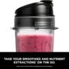 Ninja Fit Compact Personal Blender, Portable Blender for-Smoothies, Shakes, Food Prep, and Frozen Blending, 700-Watt Base, (2) 16-oz. Cups and Spout Lids, Black QB3001SS