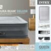 Intex 64417ED 22in Queen Dura-Beam Comfort Plush High-Rise Inflatable Air Mattress with Built in Pump for Travel and Camping, 600lb Weight Capacity