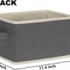 81WMWqpw3rL._AC_SL1400_.jpg LHZK Small Storage Baskets for Shelves 6 Pack, Collapsible Fabric Storage Bins for Shelves, Closet Organizers Bins with Handles (Grey, 11.4"x8.7"x6.7")