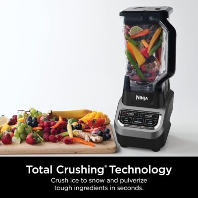Ninja Professional Blender 1000W, Total Crushing Technology- Smoothies, Ice Crushing & Frozen Fruit, Full-Size Countertop Blender, 72-oz. Pitcher, Black & Grey, BL610